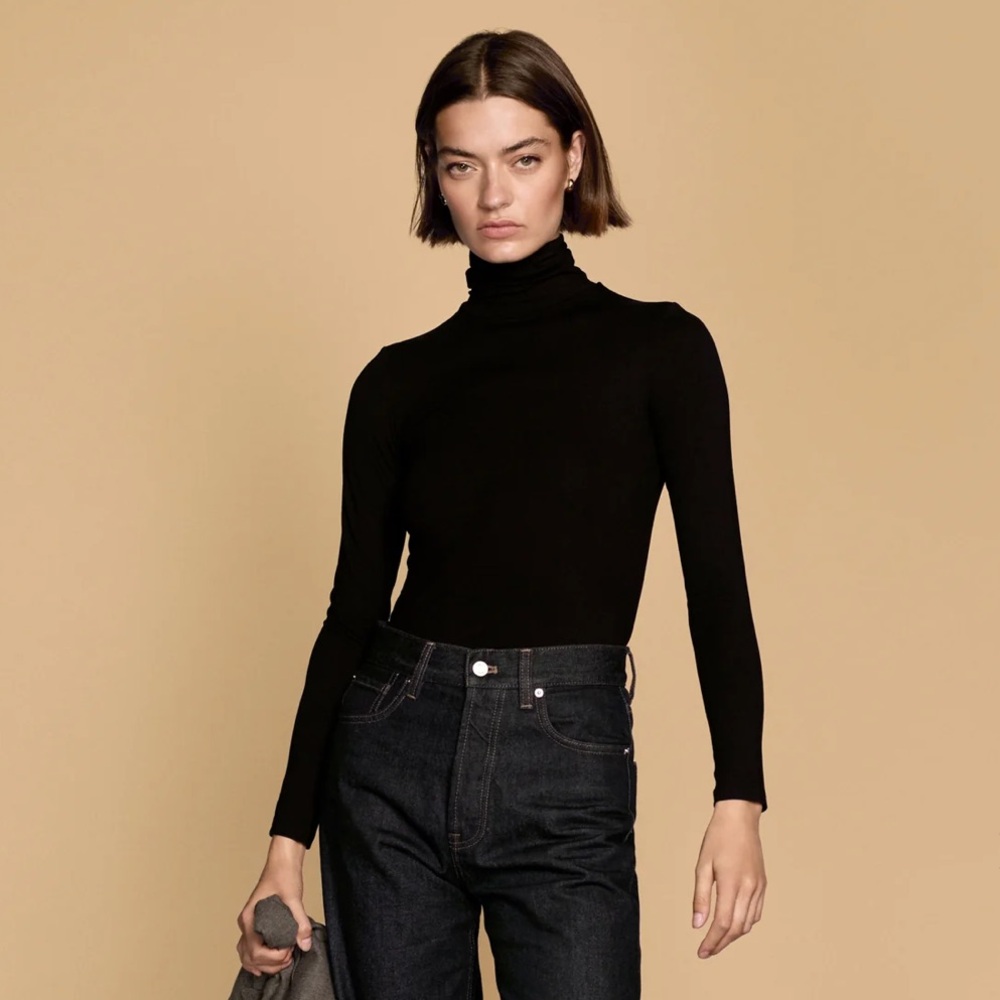 Soldout.NYC The Turtleneck in Black Long Sleeve Top